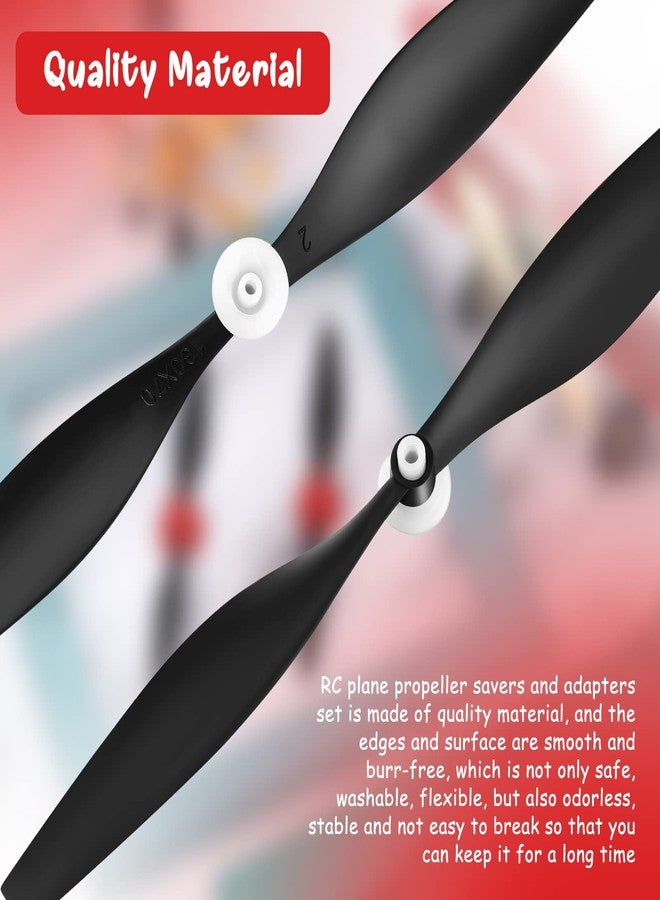 Riakrum 6 Sets Spare Rc Plane Propellers Airplane Carbon Fiber Nose Cone Compatible with Tr-p51 Rc Plane 4 Channel Remote Control Airplane with Propeller Savers and Adapter - Image 5